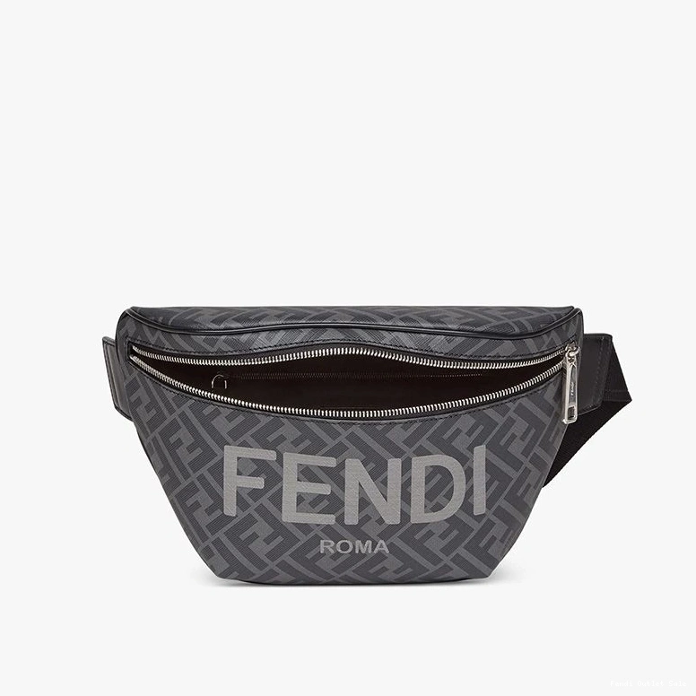 Affordable Bag Fendi Motif Fabric Black Logo ROMA Belt FF In 0817